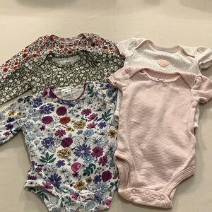 Carter's Multicolor Floral and Pink Bodysuit Set